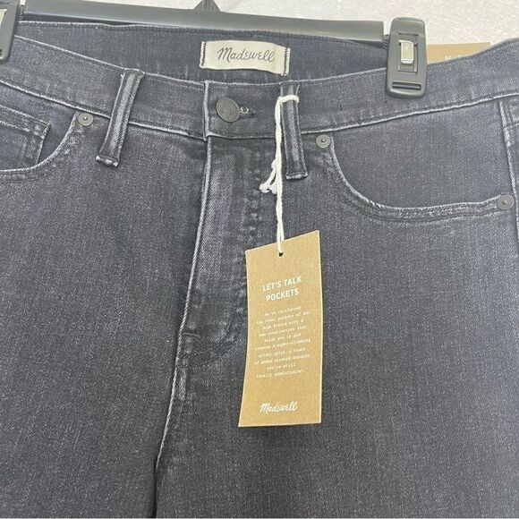 MADEWELL High Rise 9” Skinny Jeans Raw Hem Charcoal 29 - Picture 3 of 9